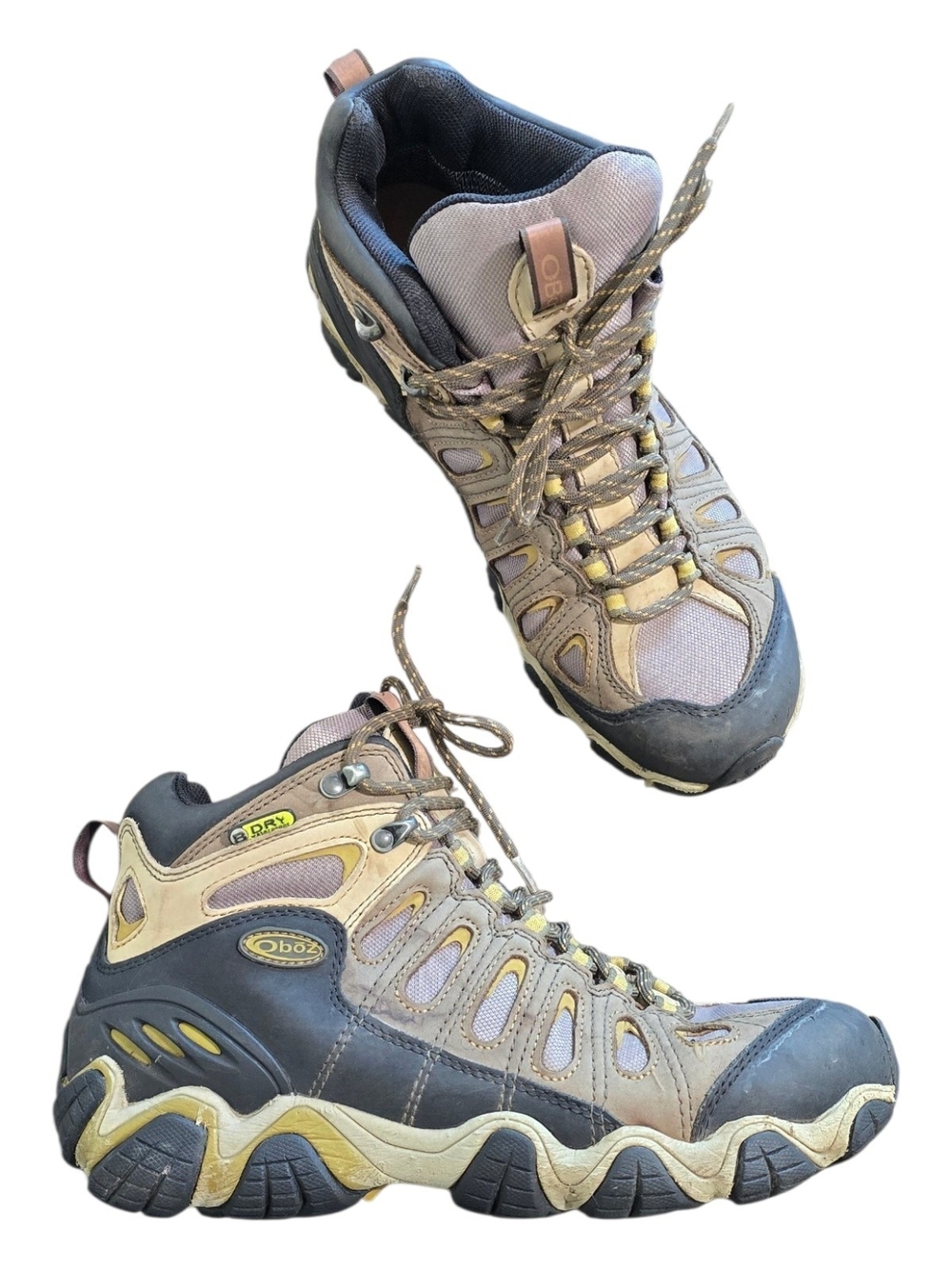 Oboz Sawtooth II Mid B-DRY Waterproof Hiking Boots Tan Leather Men's 9 Outdoor
